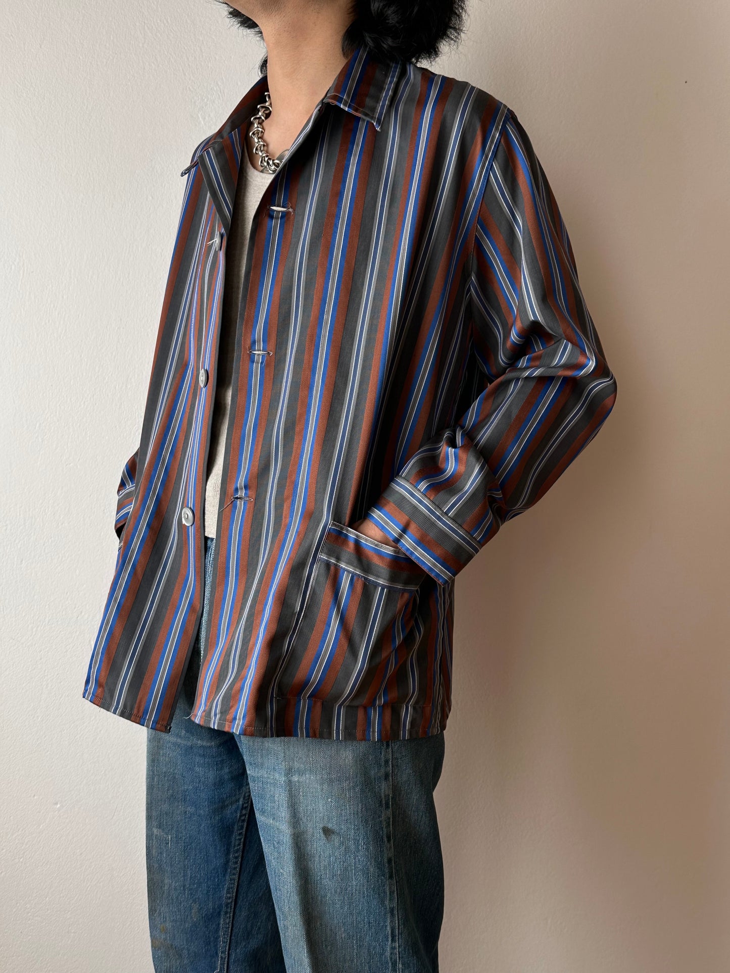 vintage pajama shirt 1960's 60's 60s 60年代 パジャマシャツ ヴィンテージ ユーロ古着 ヨーロッパ古着 開襟シャツ open collar shirt