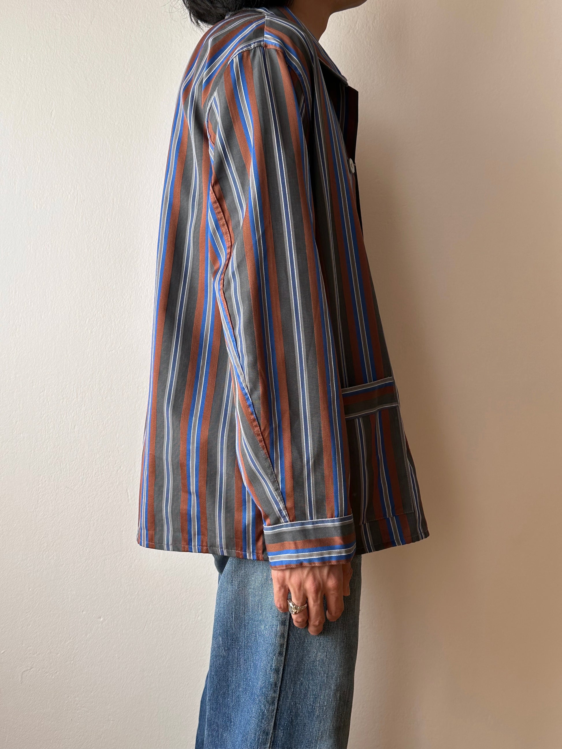 vintage pajama shirt 1960's 60's 60s 60年代 パジャマシャツ ヴィンテージ ユーロ古着 ヨーロッパ古着 開襟シャツ open collar shirt