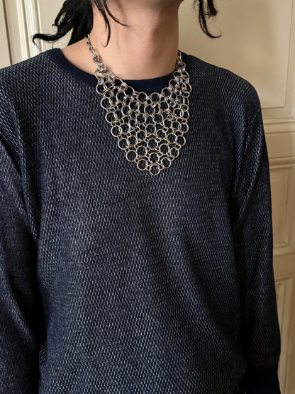 German chain mail bib necklace