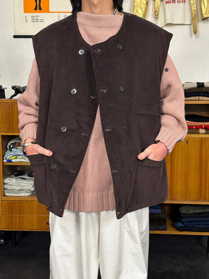 1970s Swedish padded corduroy vest - XXL