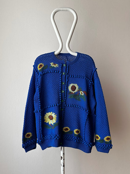 Sunflower handmade cotton knit cardigan