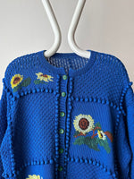 Sunflower handmade cotton knit cardigan