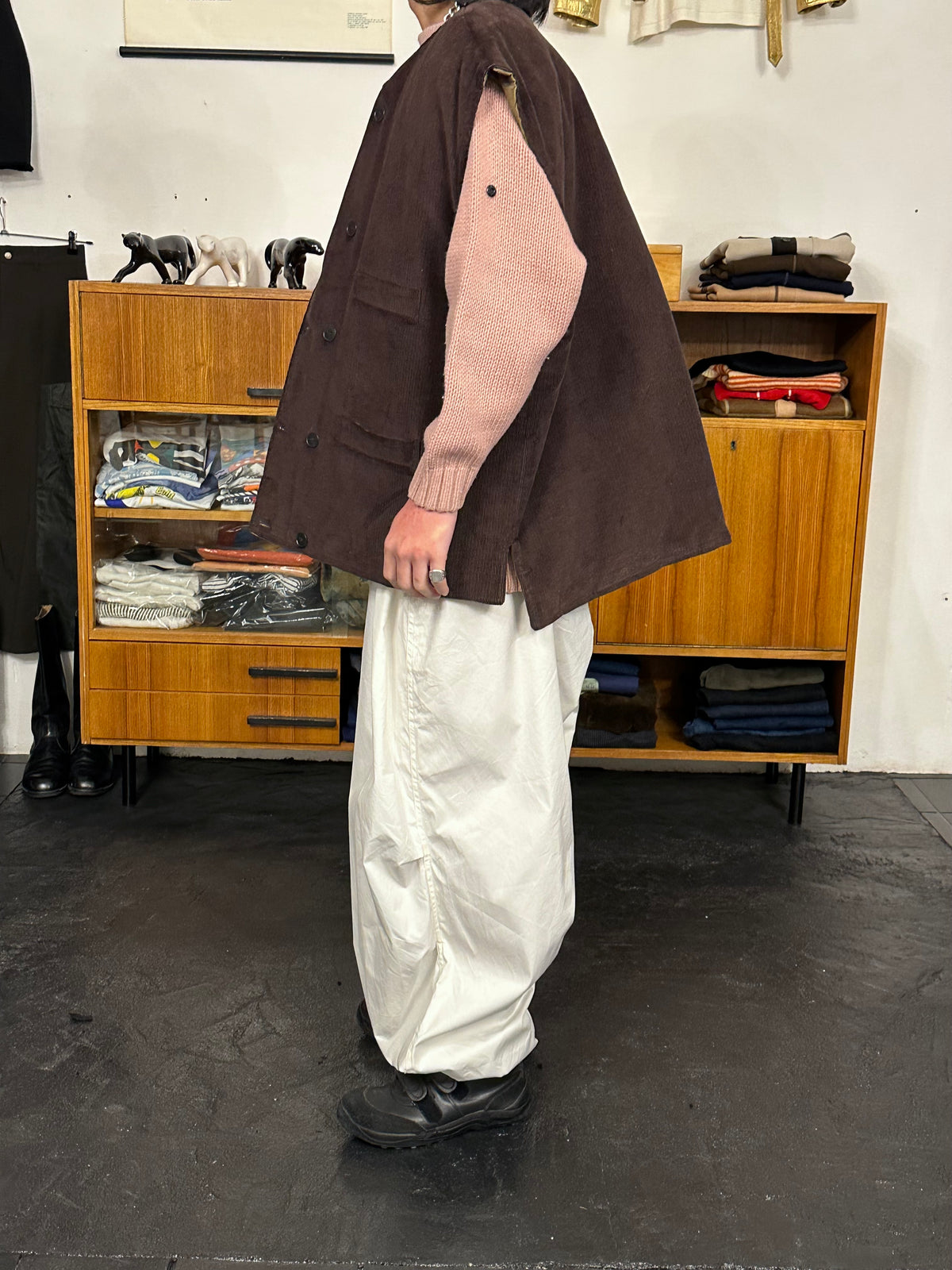 1970s Swedish padded corduroy vest - XXL