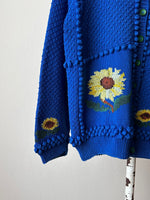 Sunflower handmade cotton knit cardigan