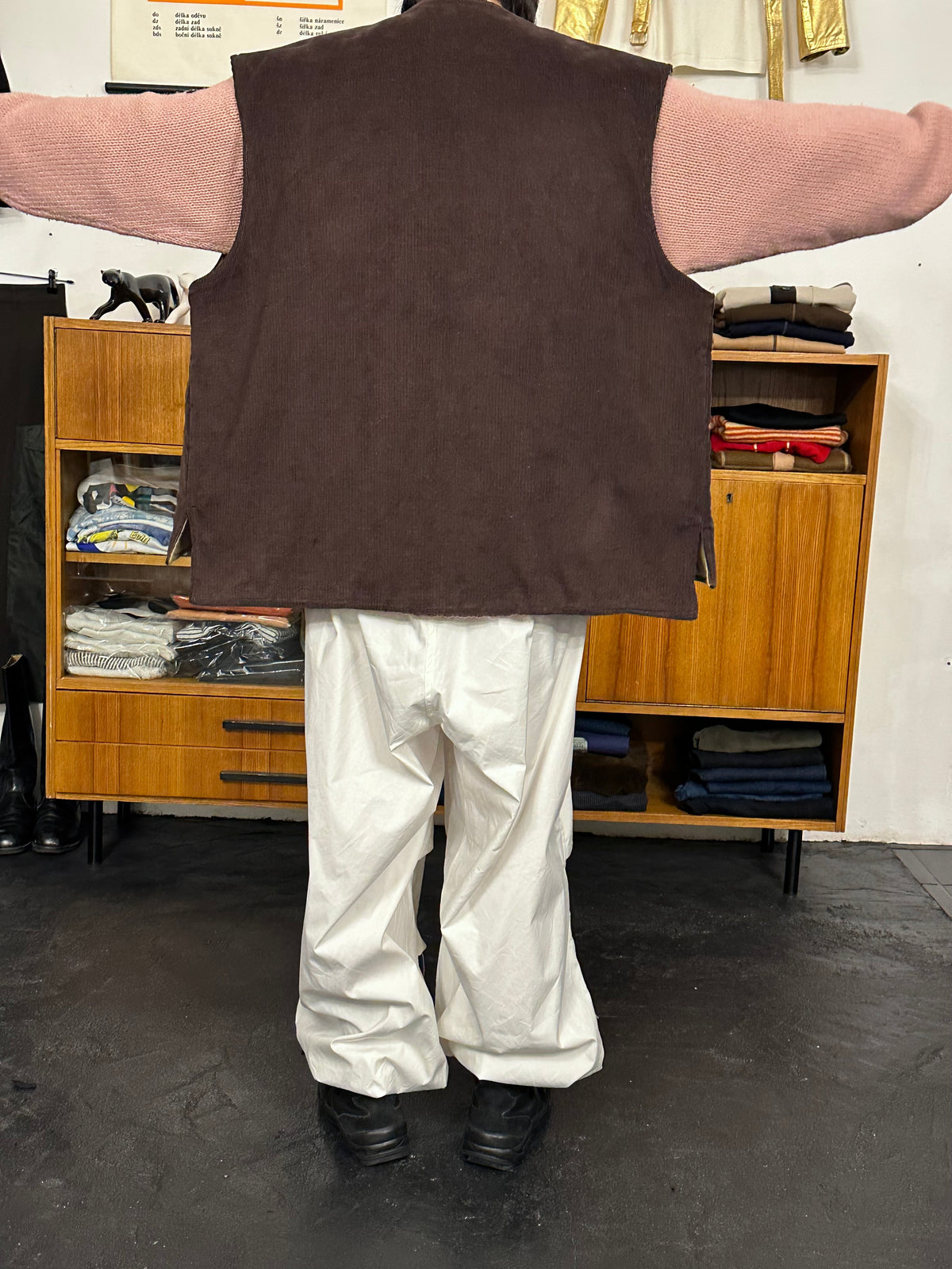1970s Swedish padded corduroy vest - XXL
