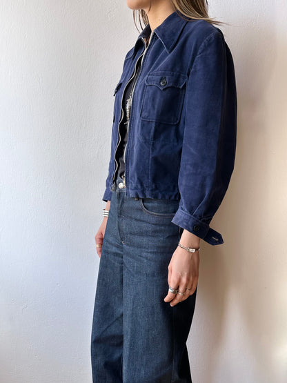 40-50s French moleskin cyclist jacket