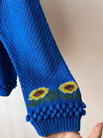Sunflower handmade cotton knit cardigan