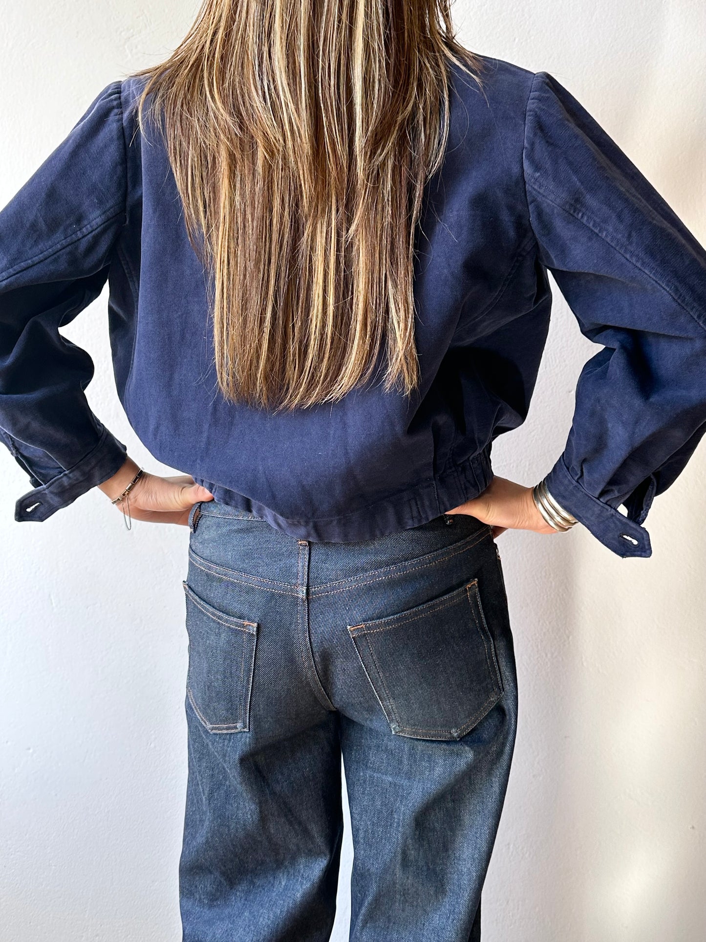 40-50s French moleskin cyclist jacket