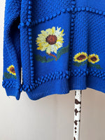 Sunflower handmade cotton knit cardigan