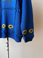 Sunflower handmade cotton knit cardigan