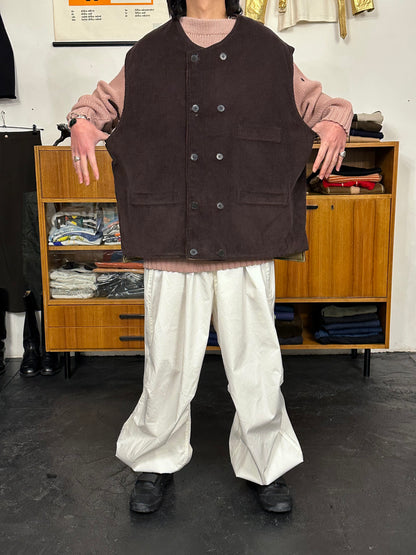 1970s Swedish padded corduroy vest - XXL