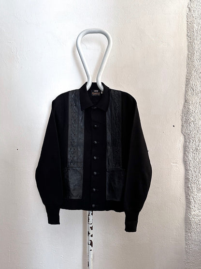 60s Black wool cardigan