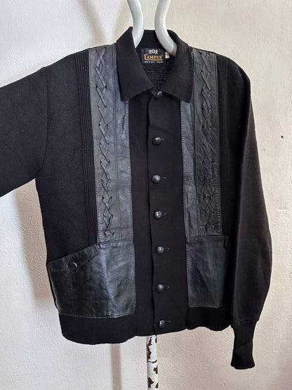 60s Black wool cardigan