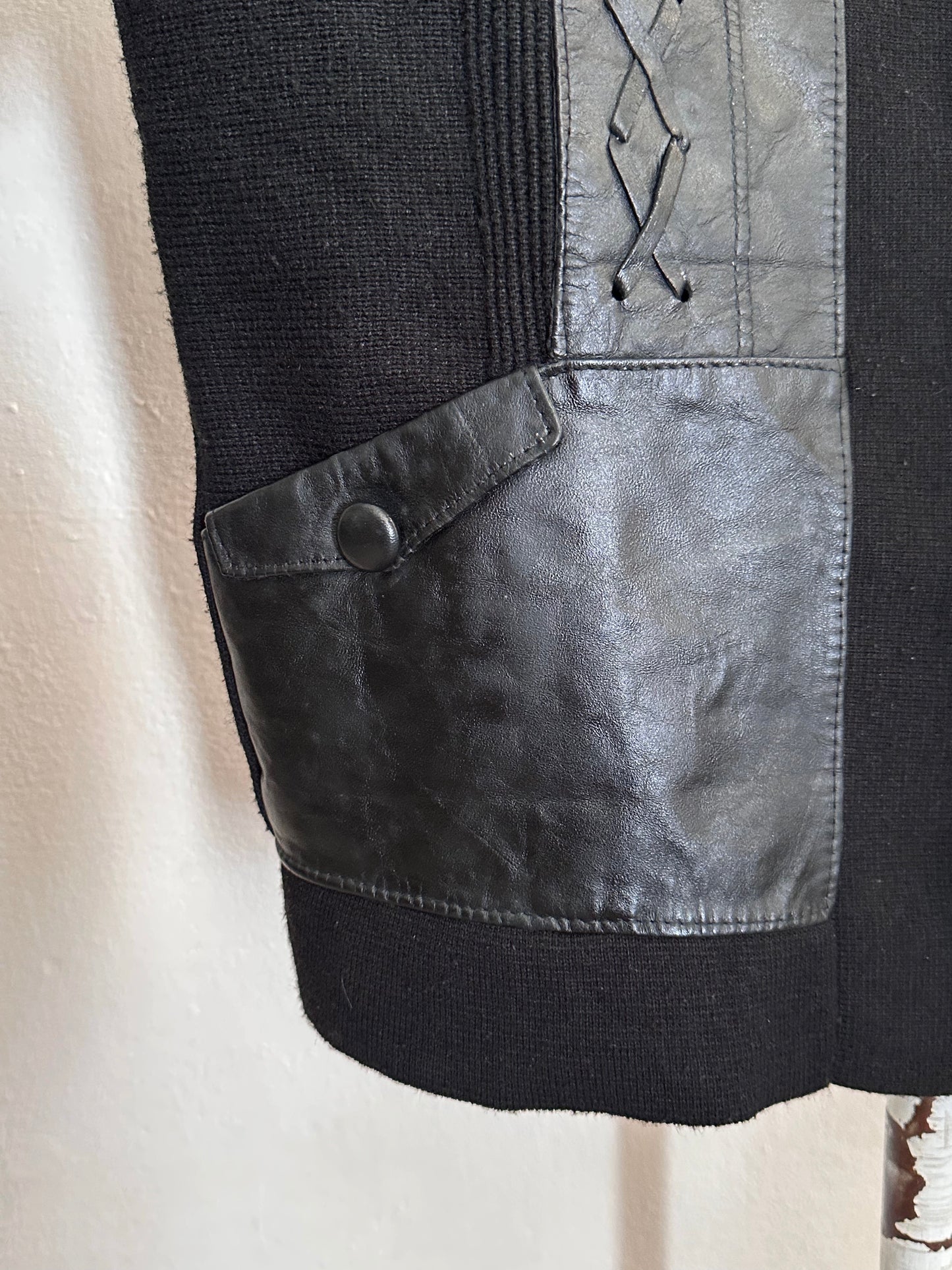 60s Black wool cardigan