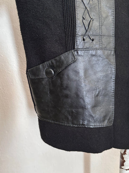 60s Black wool cardigan