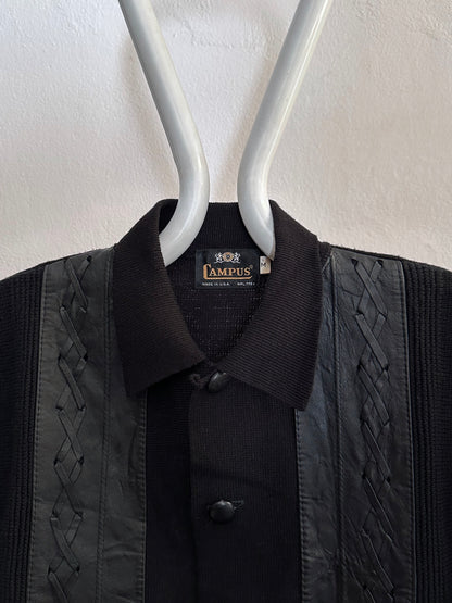 60s Black wool cardigan