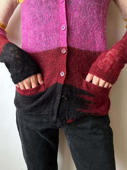 Sonia Rykiel mohair nylon sheer cardigan