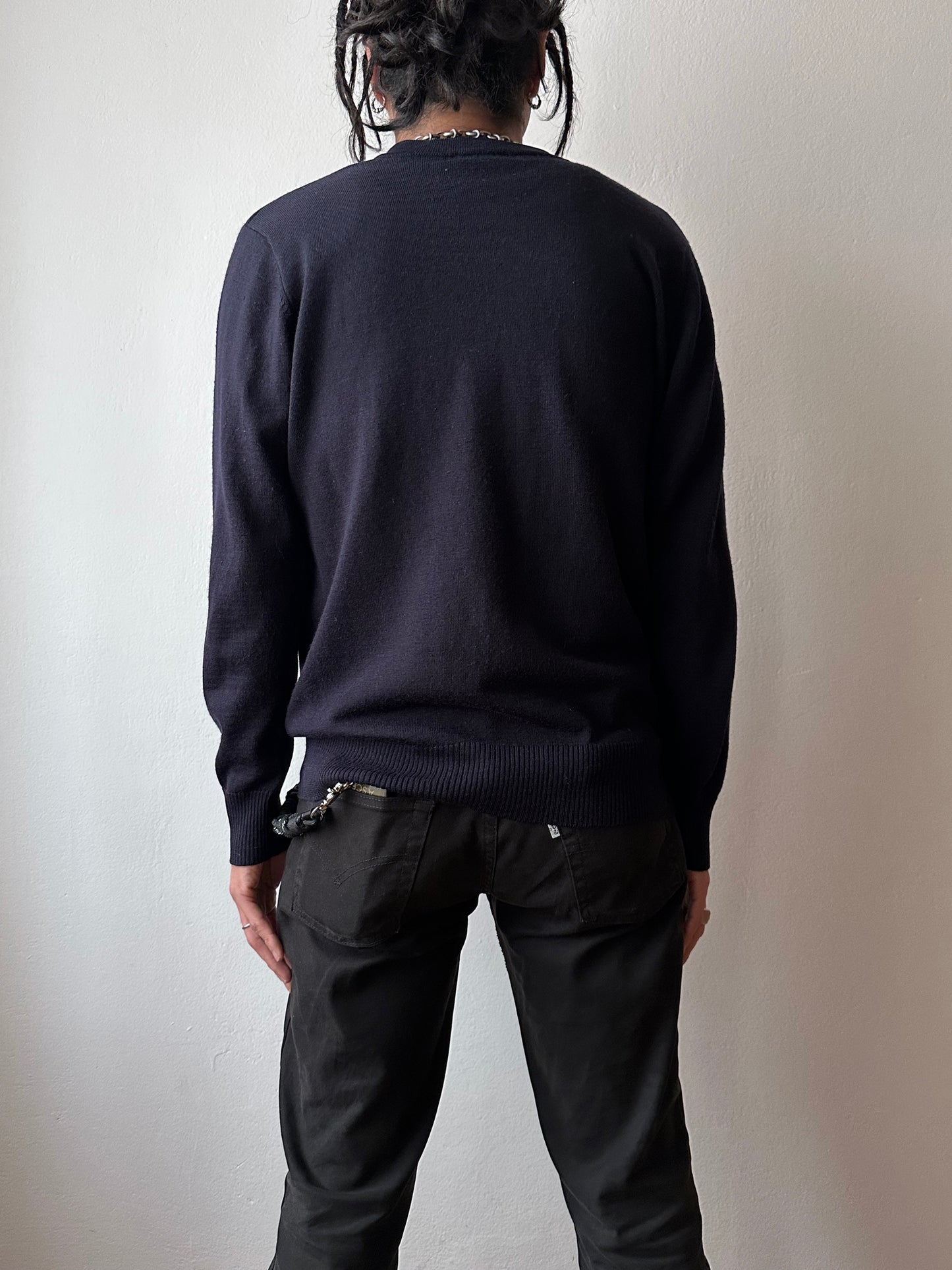 Vintage dark navy wool jumper