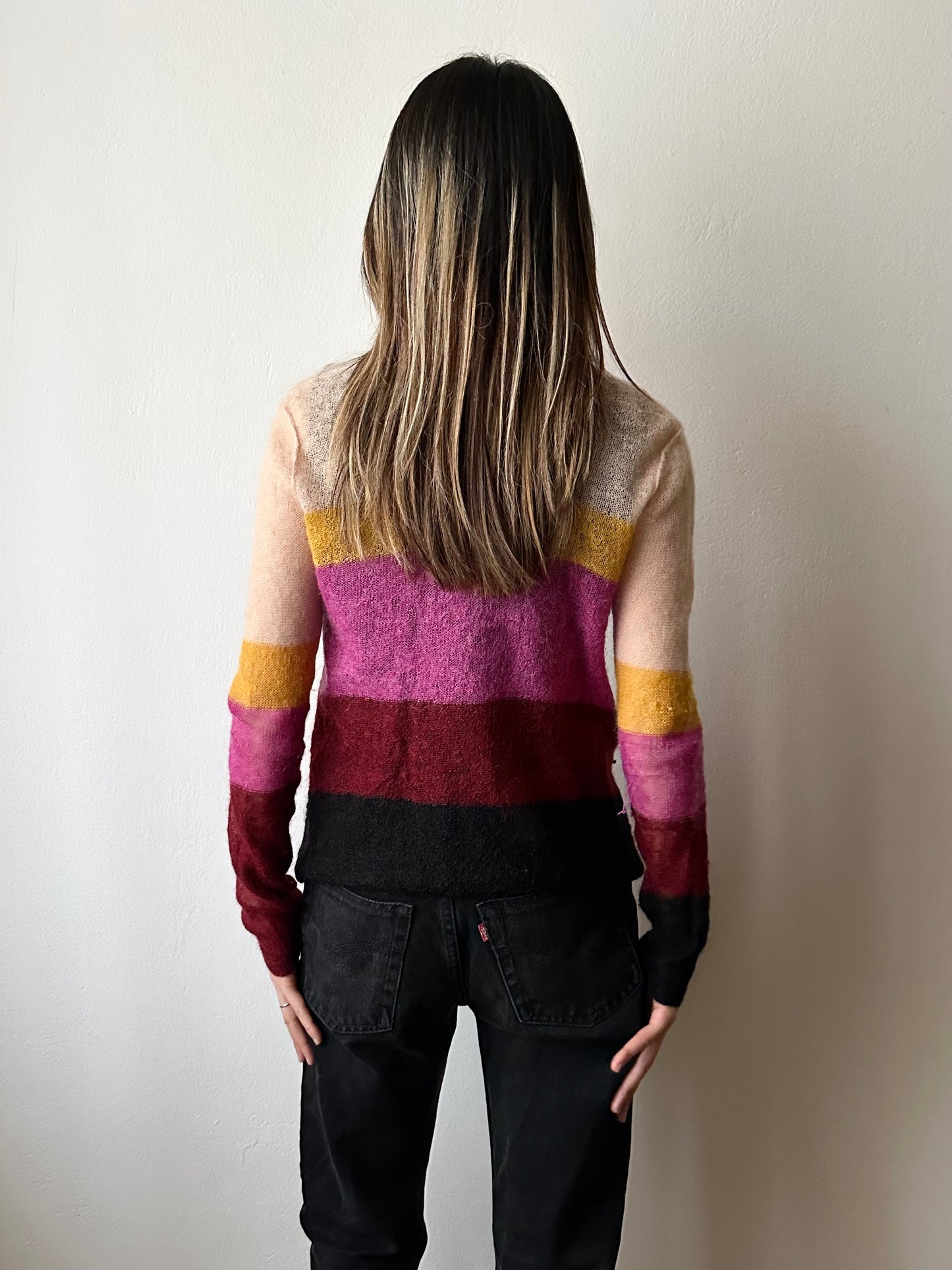 Sonia Rykiel mohair nylon sheer cardigan