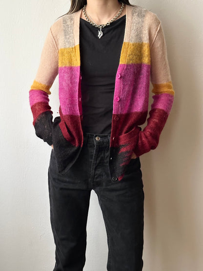 Sonia Rykiel mohair nylon sheer cardigan