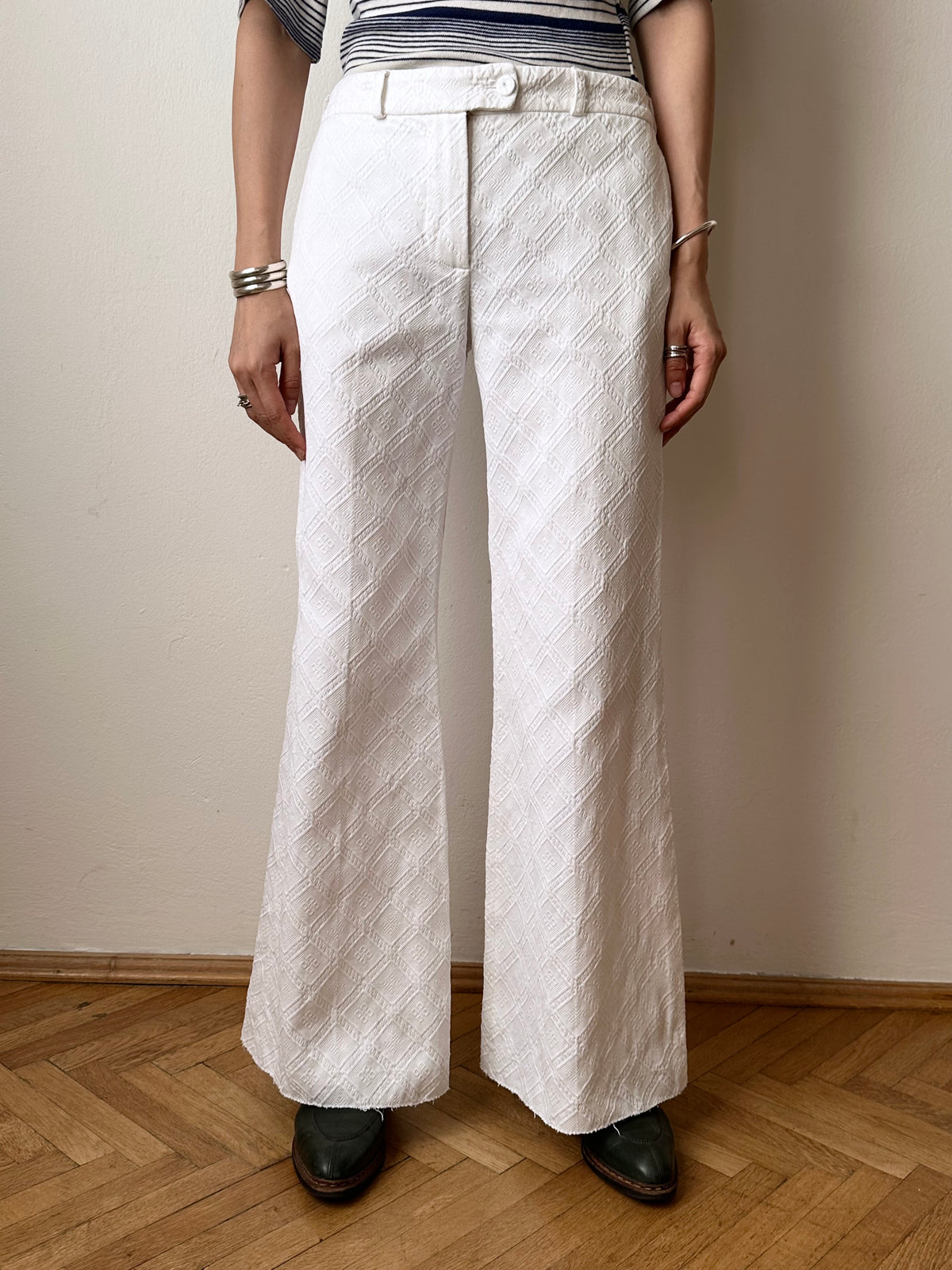 Chloé cotton pique wide trouser
