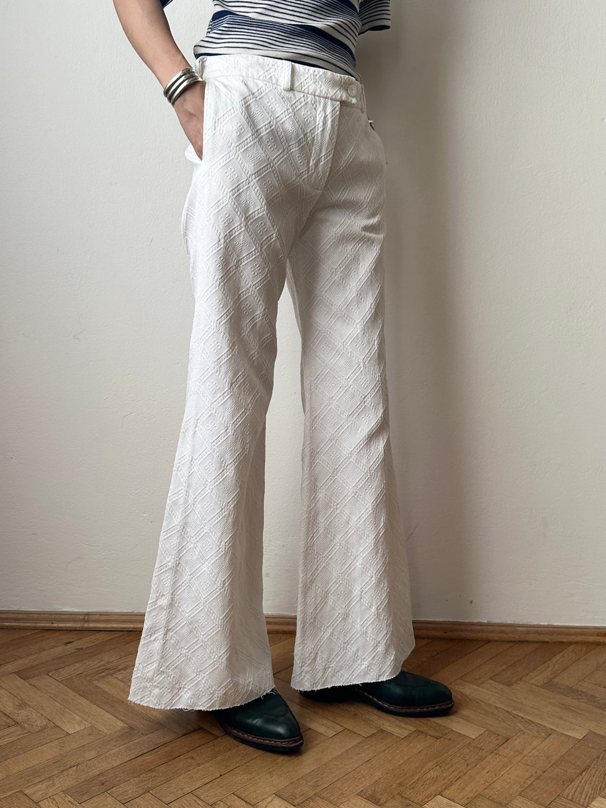 Chloé cotton pique wide trouser