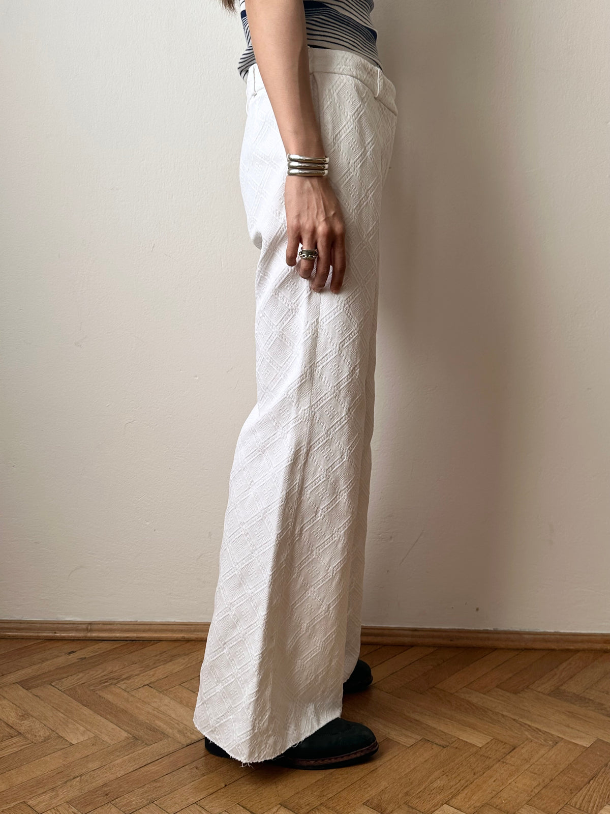 Chloé cotton pique wide trouser