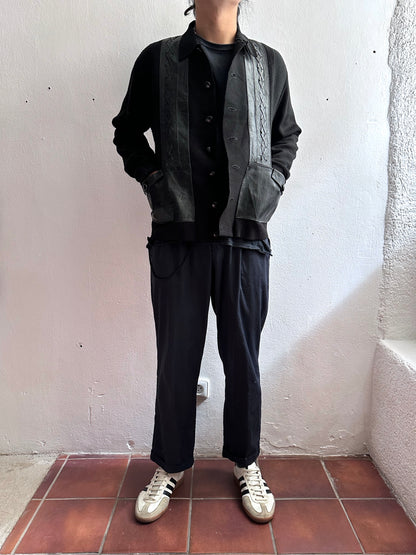 60s Black wool cardigan