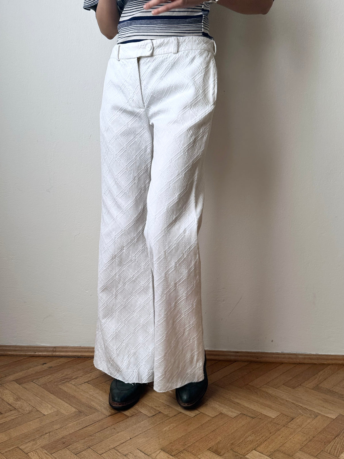 Chloé cotton pique wide trouser
