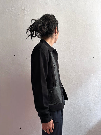 60s Black wool cardigan