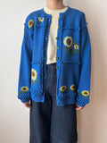 Sunflower handmade cotton knit cardigan