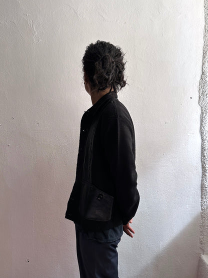 60s Black wool cardigan