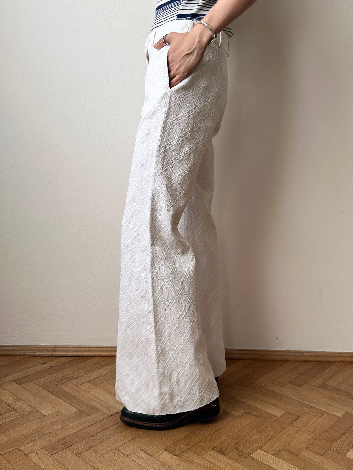 Chloé cotton pique wide trouser