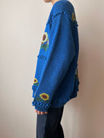 Sunflower handmade cotton knit cardigan