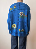 Sunflower handmade cotton knit cardigan