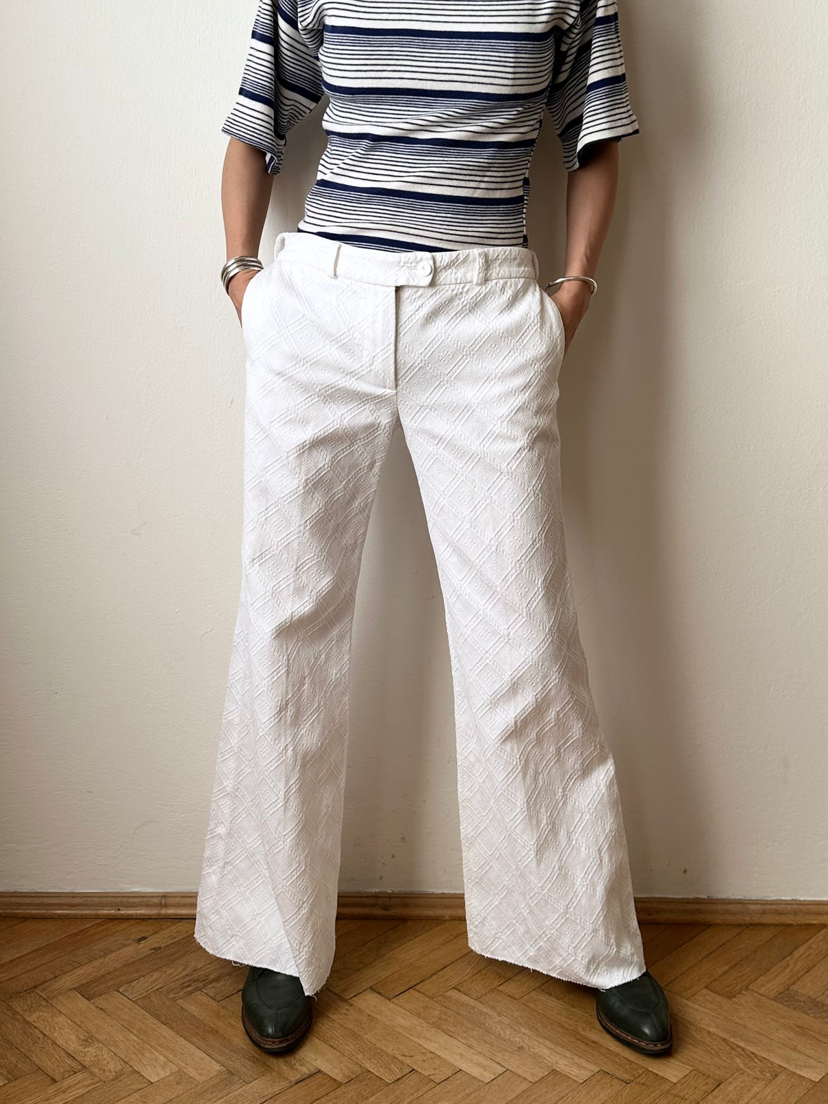 Chloé cotton pique wide trouser