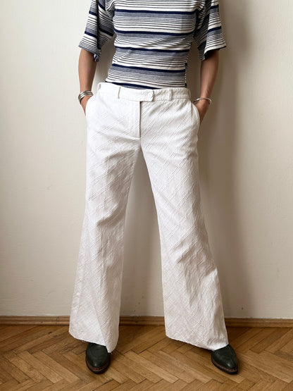 Chloé cotton pique wide trouser