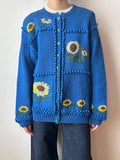 Sunflower handmade cotton knit cardigan