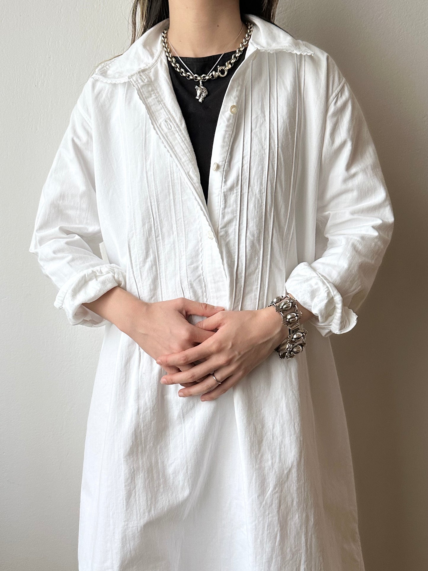 antique cotton shirt dress