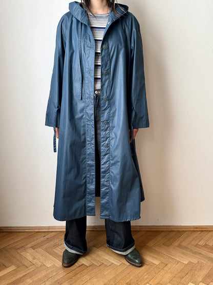 70-80s Austria steel blue raincoat