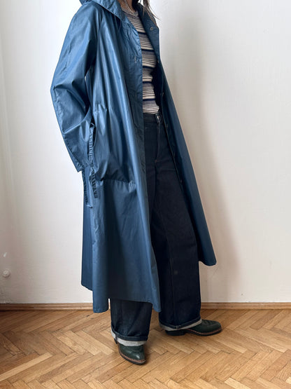 70-80s Austria steel blue raincoat