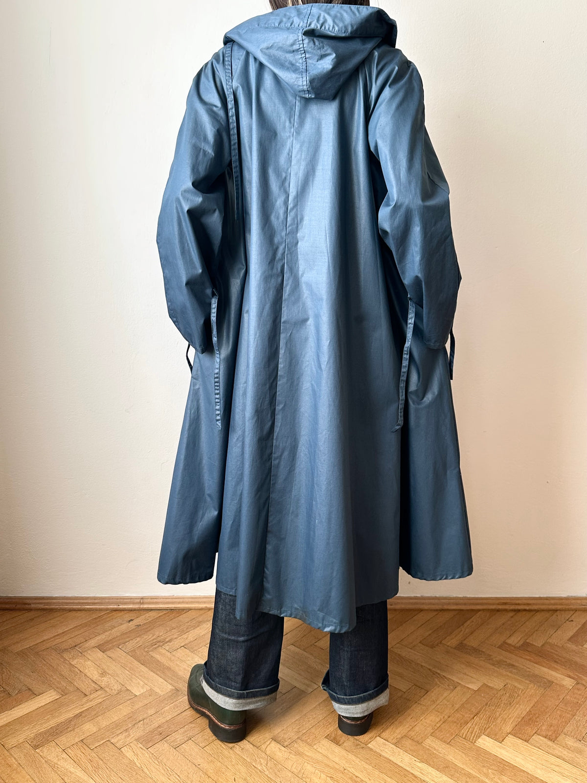 70-80s Austria steel blue raincoat
