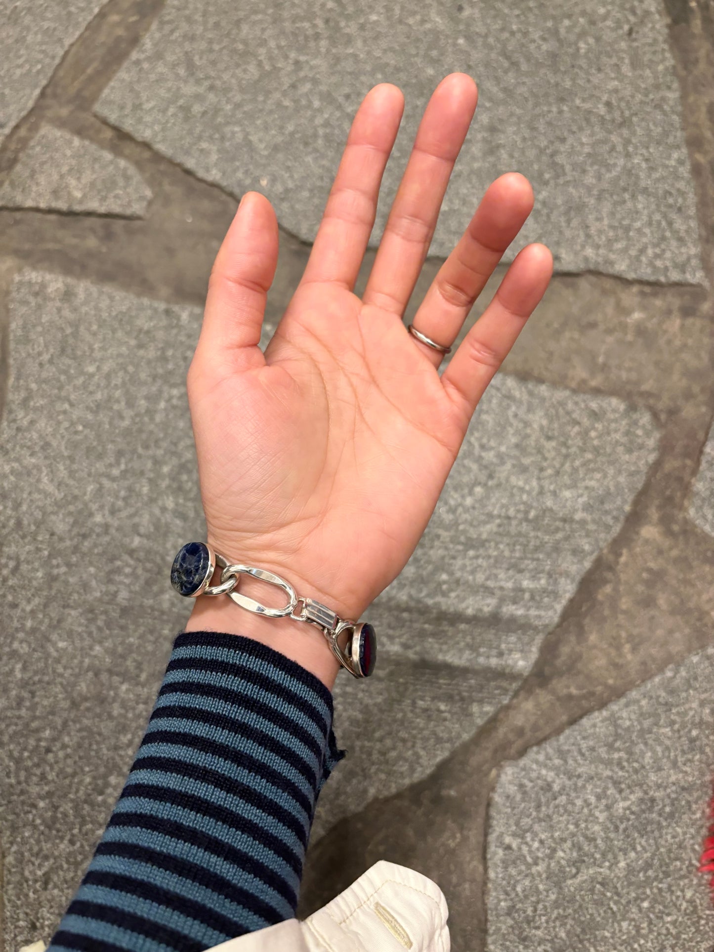 vintage silver x lapis bracelet