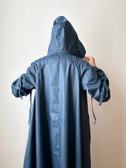 70-80s Austria steel blue raincoat