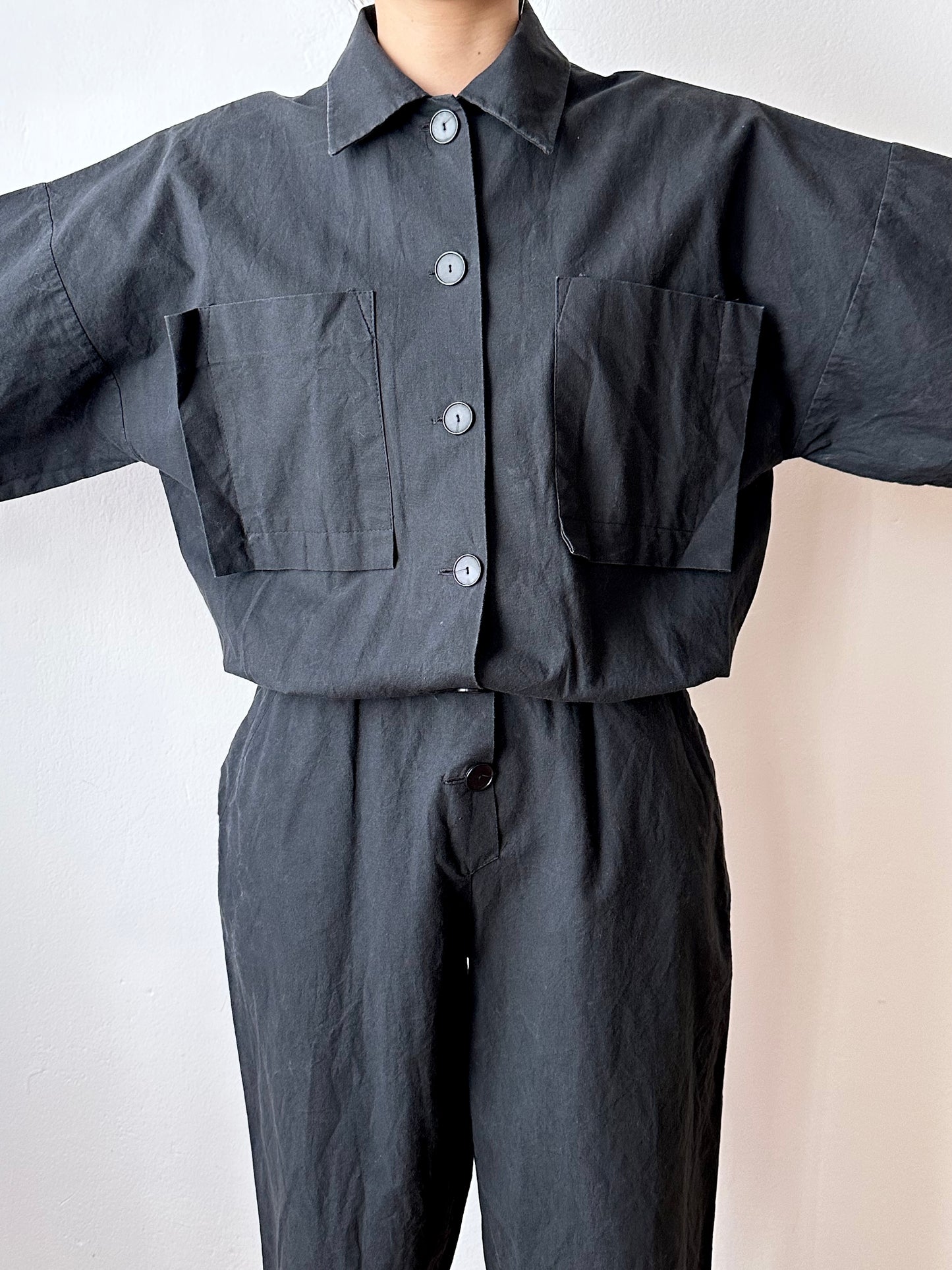 80s cotton bat jumpsuit