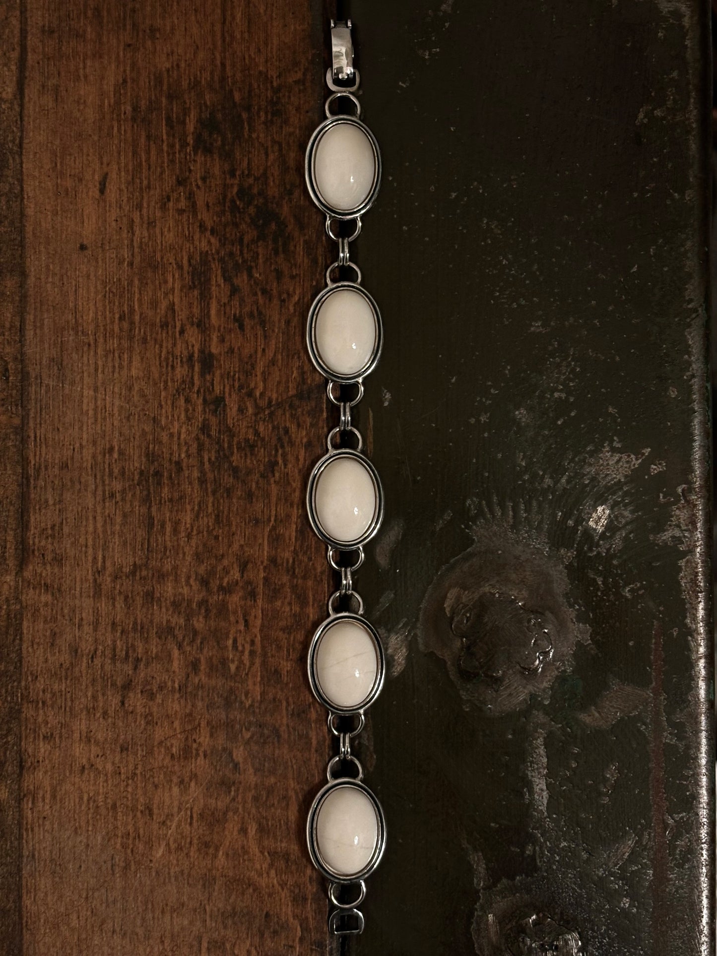 German 835 white resin silver bracelet