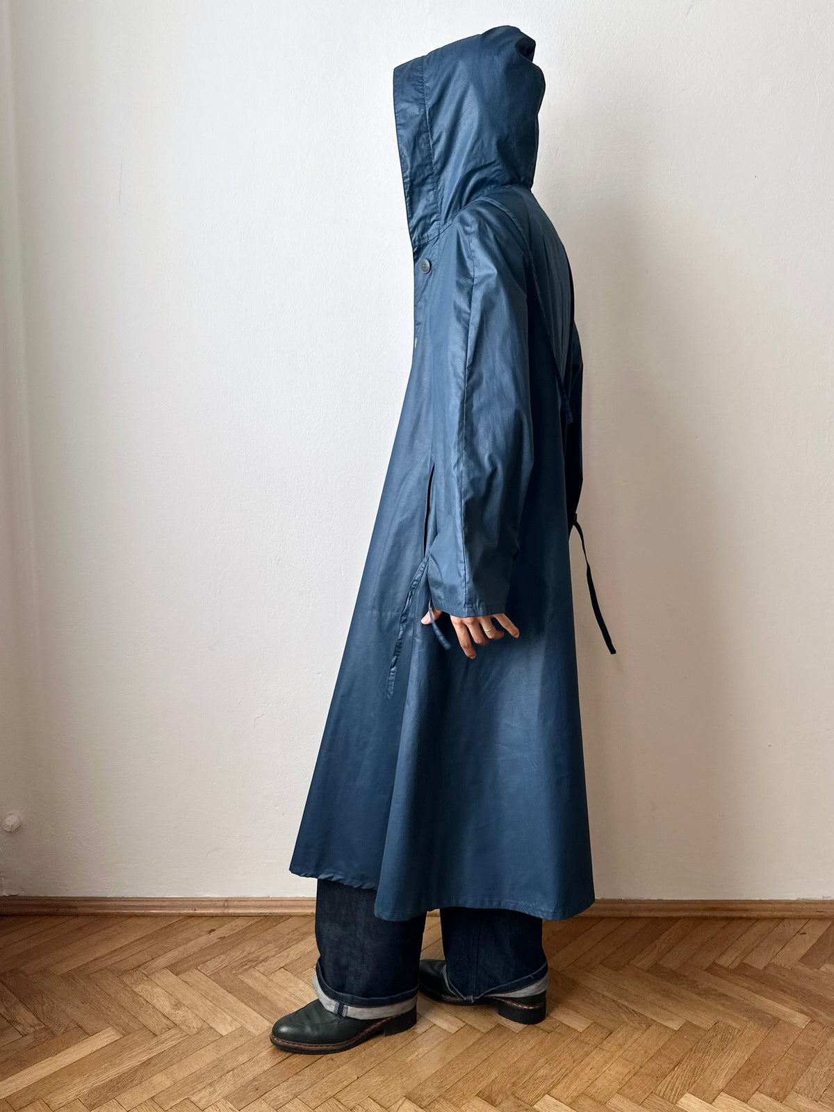70-80s Austria steel blue raincoat