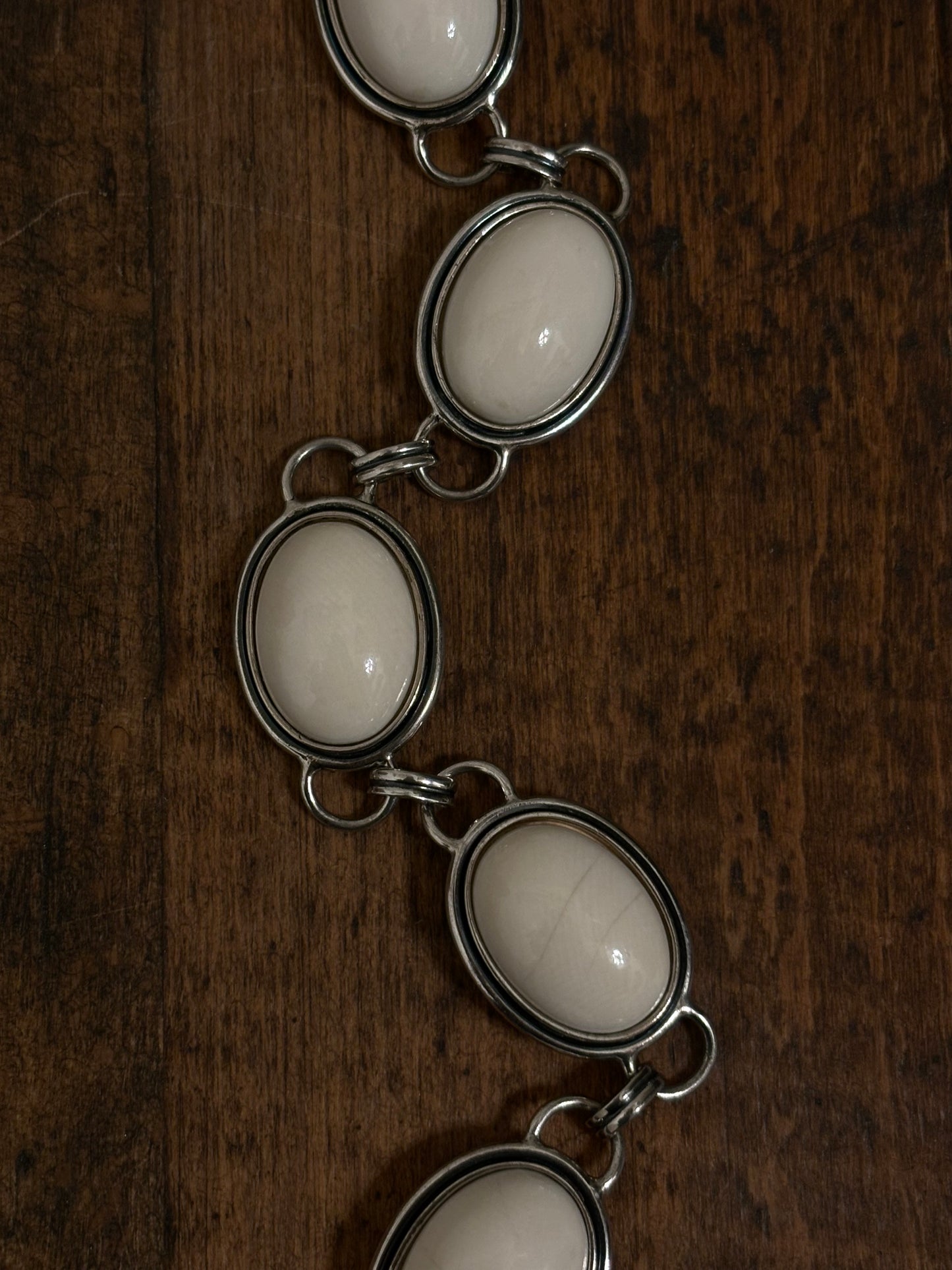 German 835 white resin silver bracelet