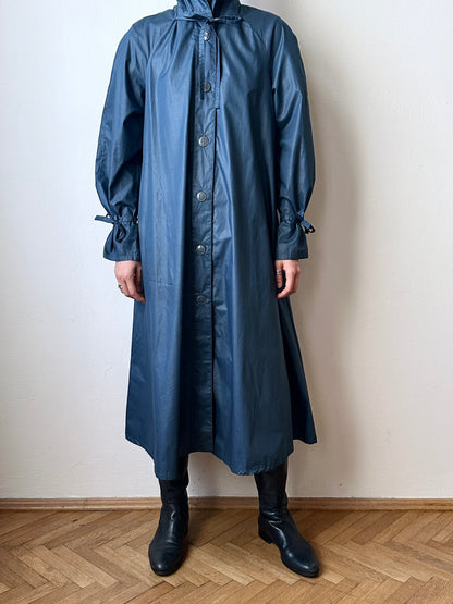 70-80s Austria steel blue raincoat