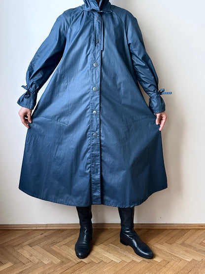 70-80s Austria steel blue raincoat